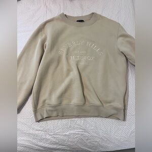 White fox lounge tan sweater
